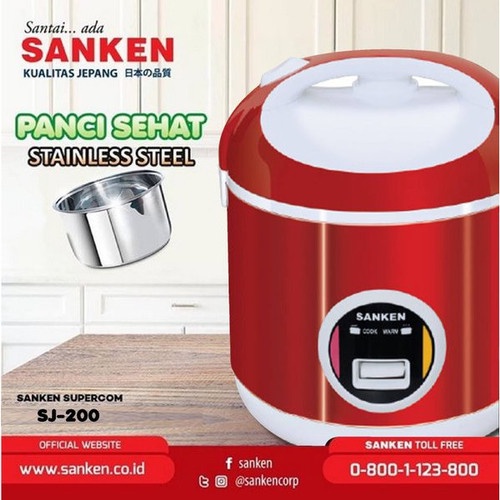 Sanken - Magic Com Sanken 1 Liter - Rice Cooker Sanken - Penanak Nasi Sanken - Sanken Rice Cooker ( Sanken SJ-200 )