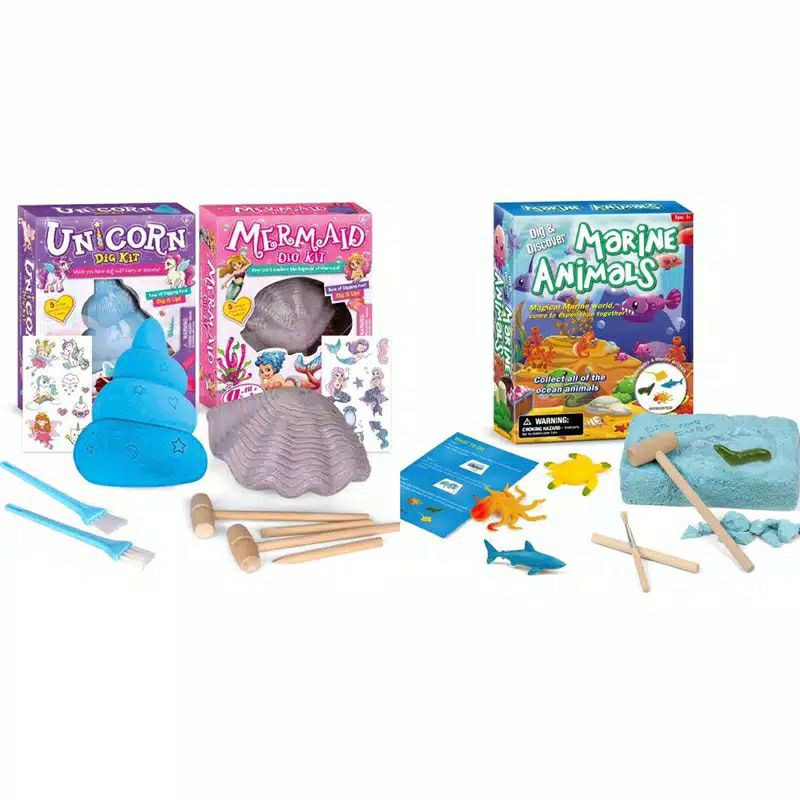 mermaid / unicorn dig kits - mainan edukasi anak