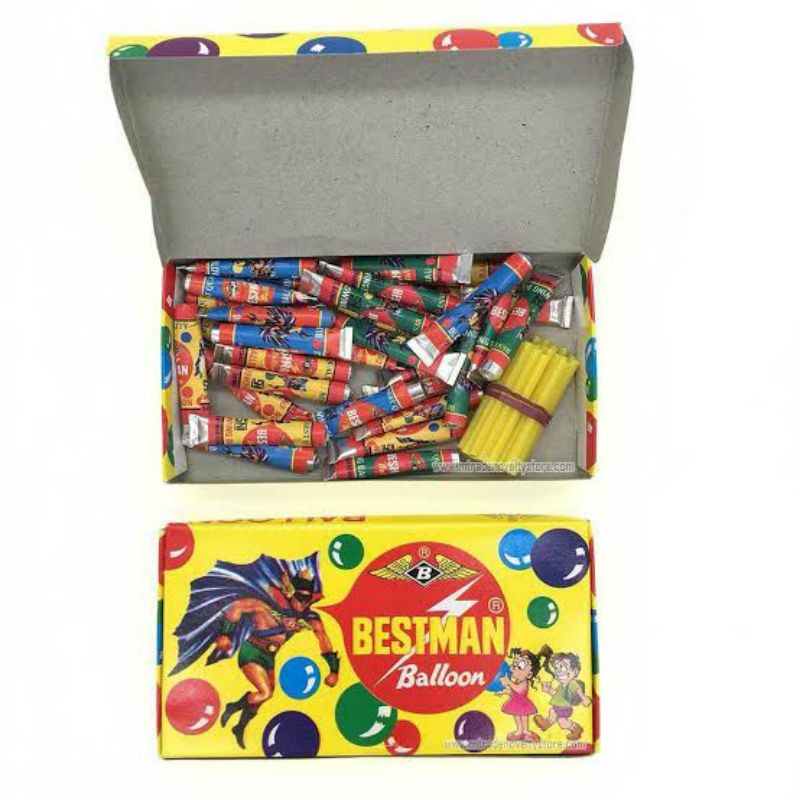 balon tiup jadul merk bestman isi 32 pcs lengkap sedotannya seru-1