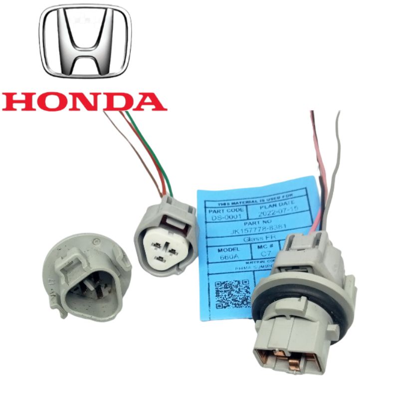 SOKET FITING LAMPU KABEL KAKI 3 AL MOBIL HONDA NEW ORIGINAL