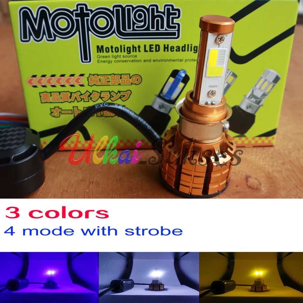 Lampu LED Motor Super Terang Strobo l Lampu Motolight LED l HID 3 Sisi 2 Warna M02E l Lampu Tembak Motor LED Motolight Strobo Universal Motor  Murah Laris