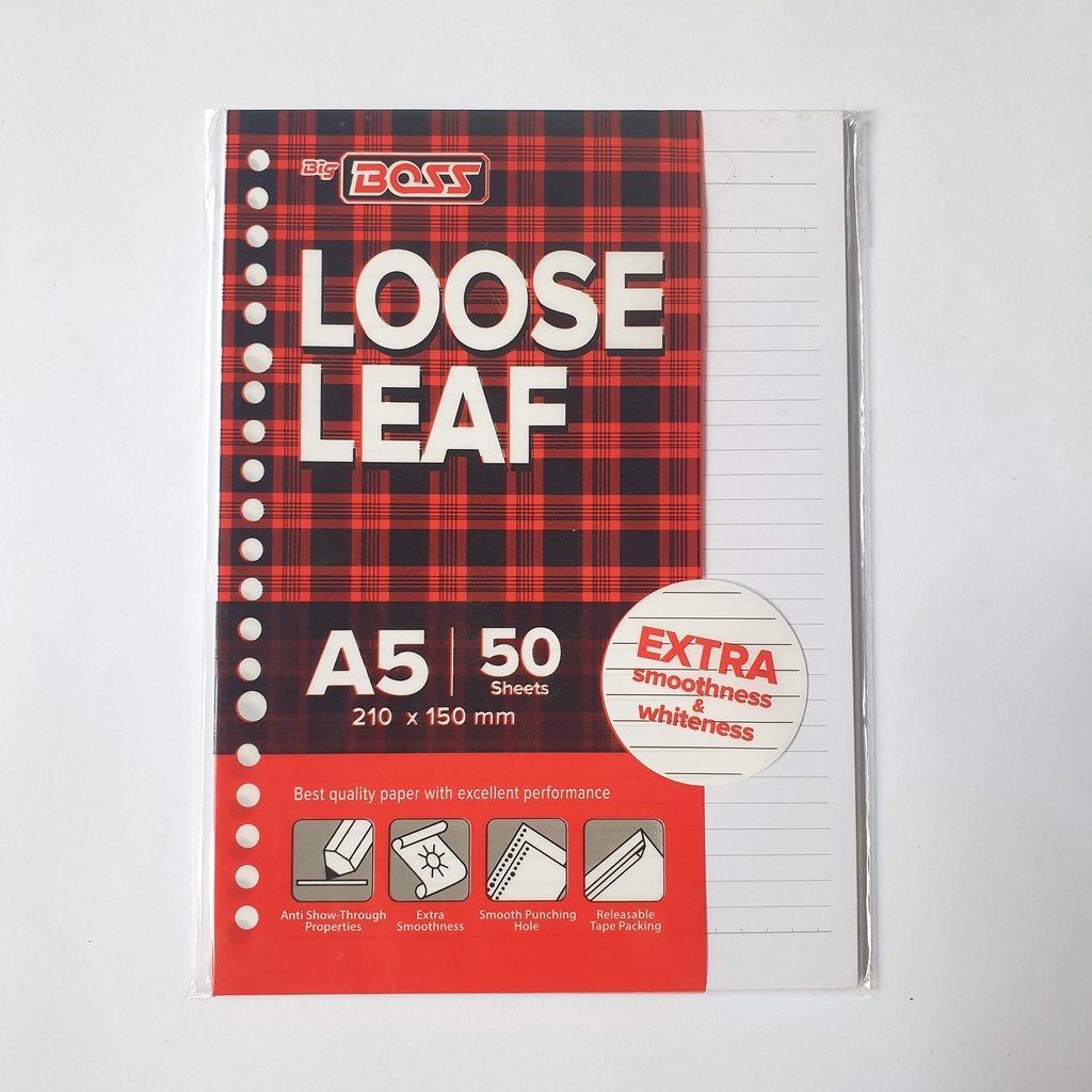 

(GARIS) LOOSE LEAF / KERTAS BINDER BIG BOSS A5-50