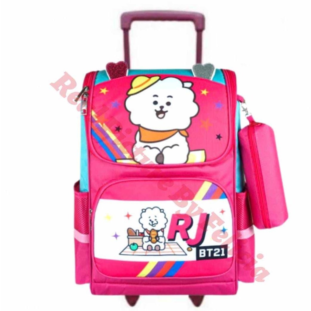 Tas troli anak perempuan tas koper bt21RJ tas ransel anak sd paud tk
