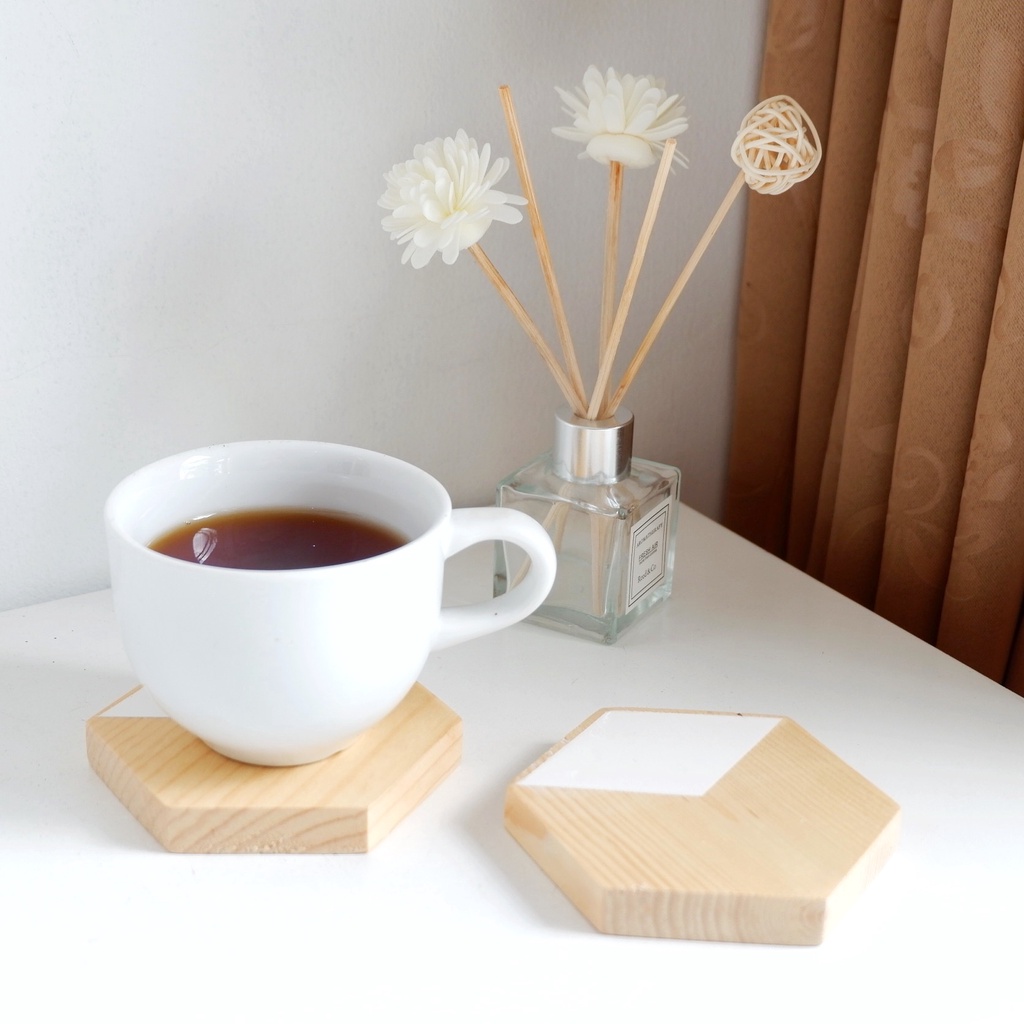 Wooden Coaster (Tatakan gelas kayu/Alas gelas kayu/Souvenir Jogja/Souvenir nikah/Alas lilin/Properti