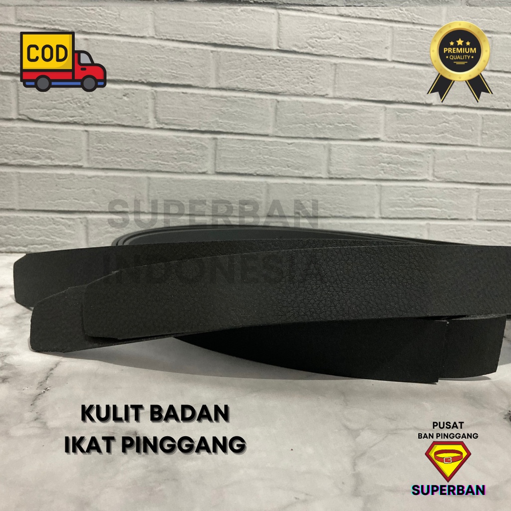 KULIT SABUK GESPER PRIA ANTI ROBEK AWET BAN MODEL KEPALA REL DUAL KULIT  FIBER - SUPERBAN