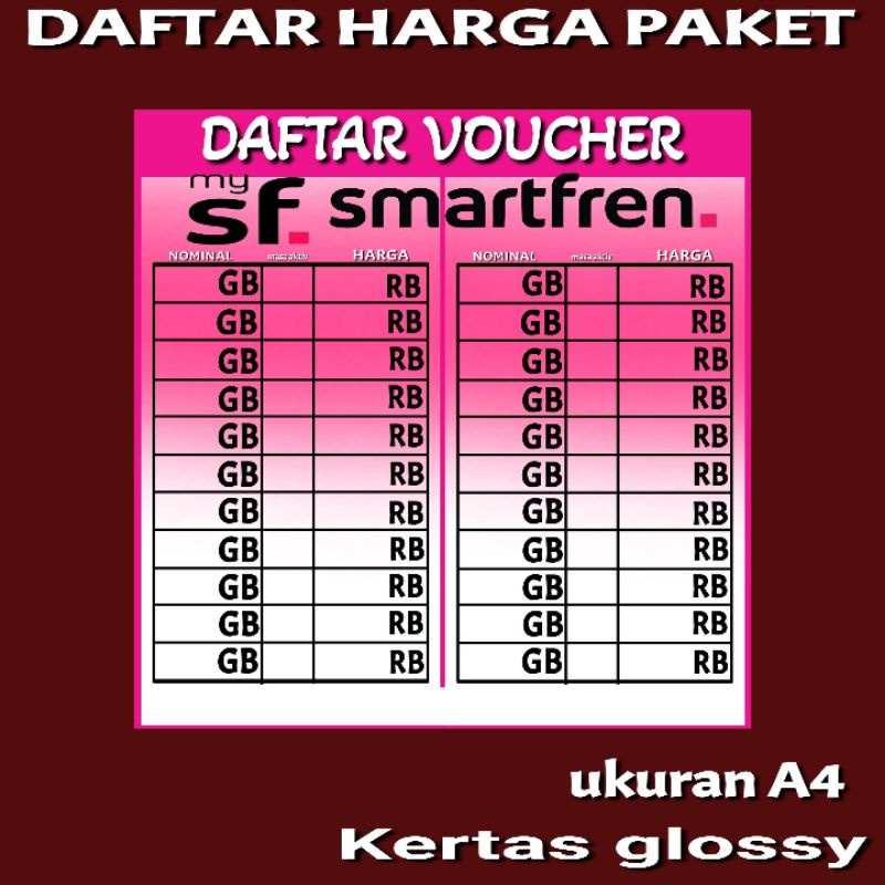 

DAFTAR HARGA PAKET DATA KONTER DAN PHONCEL GF5