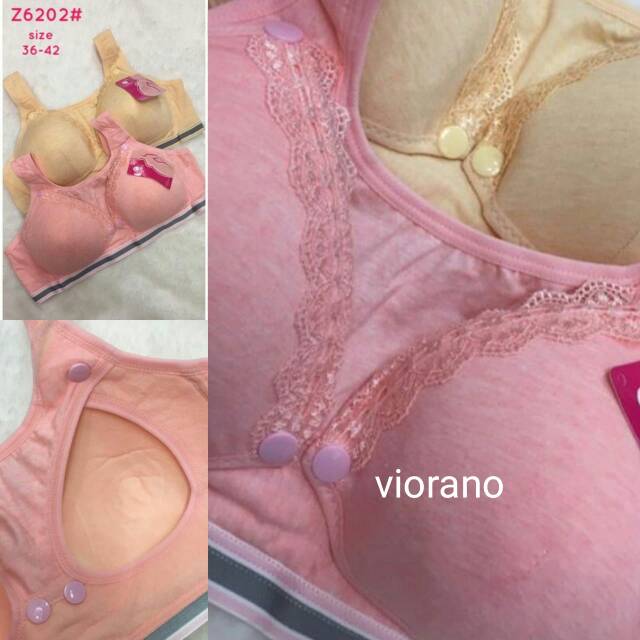 Bh Menyusui Import Z6202 Kerah Singlet / Bra Menyusui 2 Kancing Bukaan