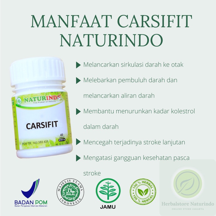 OBAT HERBAL STROKE OBAT STROKE OBAT PASCA STROKE NATURINDO CARSIFIT TERLARIS