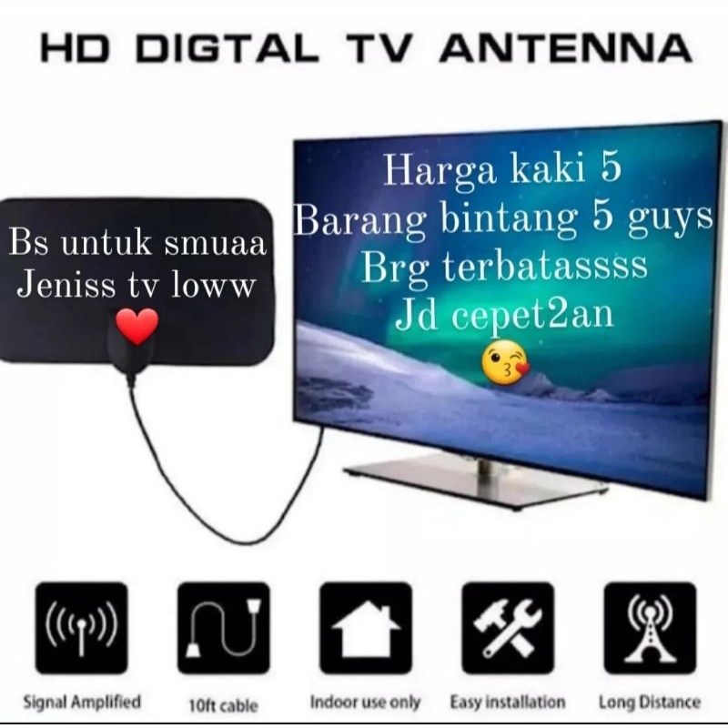 Anten digital super jenih tv digital termurah sekali