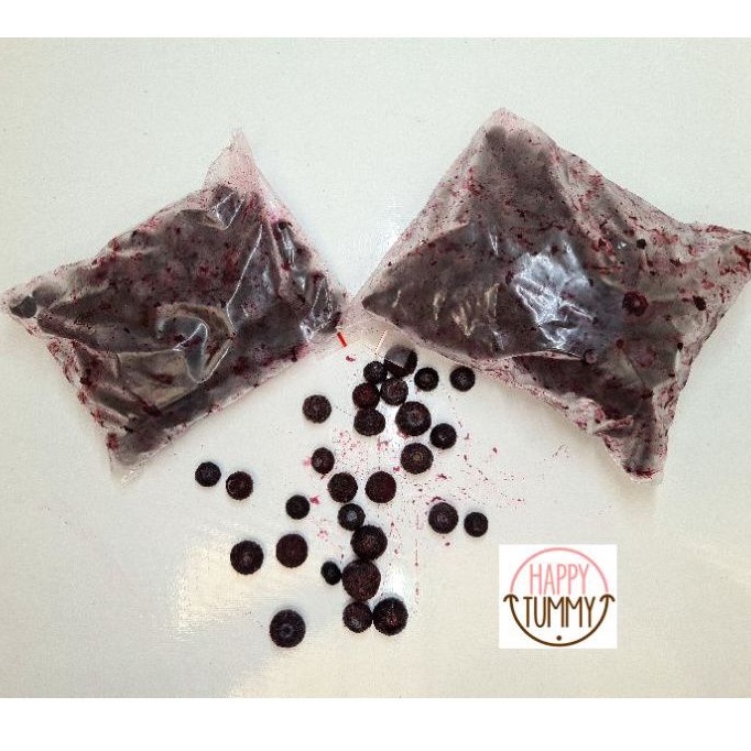 

Frozen blueberry super ecer IQF 250gr & 500gr free tepak makan beku