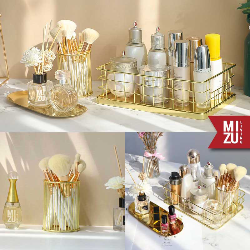 SUBLIMELY GOLDEN Vanity Tray Rose Gold Organizer Nampan Emas Meja Rias Tatakan Makeup Skincare