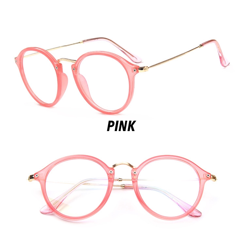 （YUZHU）COD Bayar di Tempat Minus 0°~-400° Korean Design Retro Bulat Kacamata Eyeglasses Wanita/Pria