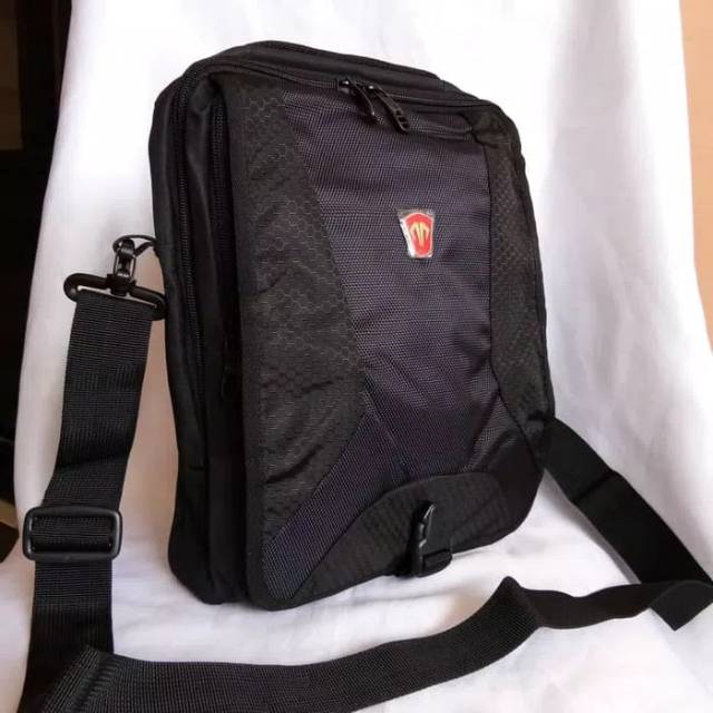 Tas Selempang pria hitam ukuran tablet 10 inch - Tracker 40404 original