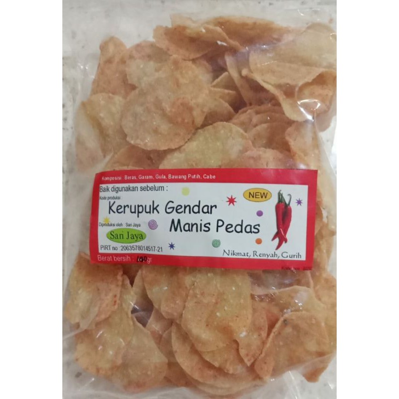 Kerupuk Gendar mentah Manis Pedas 100 gram