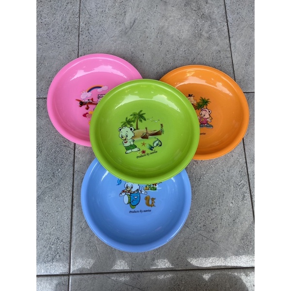 Piring Plastik Motif / Piring Plastik Warna / Piring Makan Motif / Piring Makan Karakter Size 23,5cm