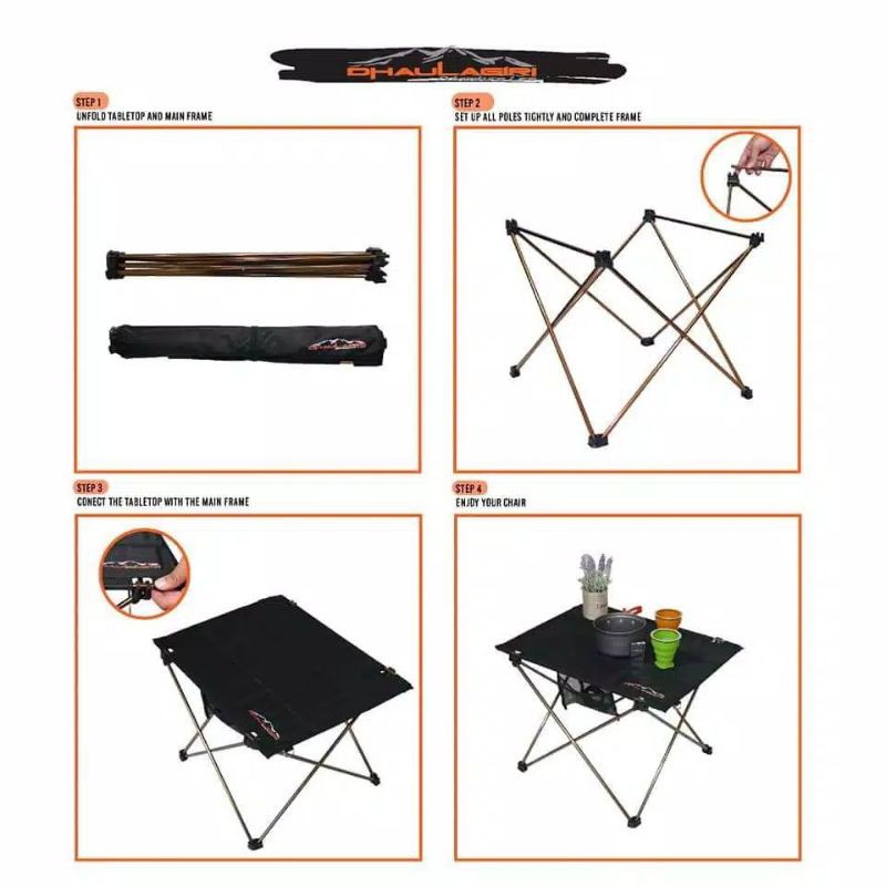 Meja Lipat Dhaulagiri Aluminium Alloy Ultralight - Folding Table Dhaulagiri - Meja Camping
