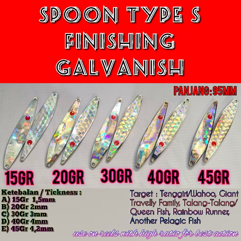 Spoon Type S Finishing Galvanish Anti Karat Killer Buat Tenggiri