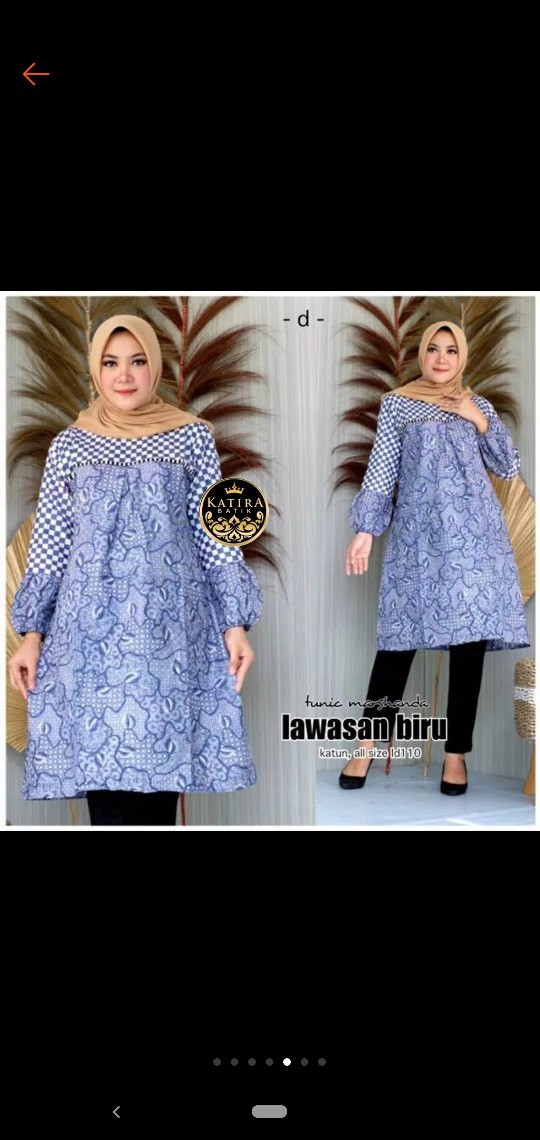 Tunic Marshanda Lawasan Biru Tunic Jumbo Tunik Jumbo Tunik Batik Jumbo Xxl Seragam Batik Kerja