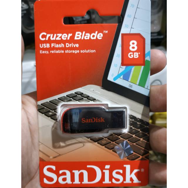 FLASHDISK SANDISK CRUZER BLADE 8GB USB FLASH DRIVE/ PENYIMPANAN EKSTERNAL