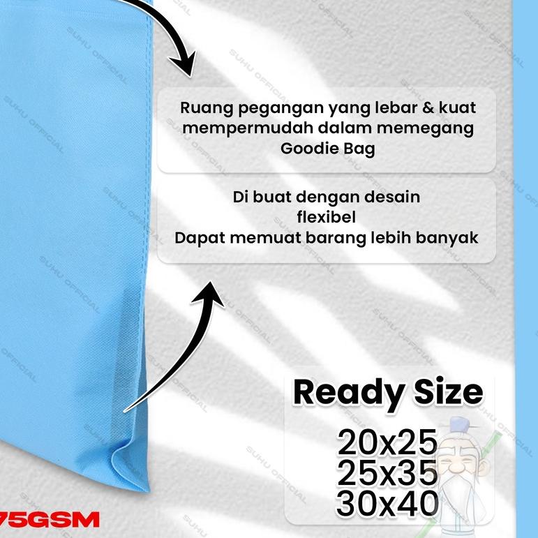

GOODIE BAG TAS BELANJA SPUNBOND OVAL 30X40 KANTONG KAIN SOUVENIR LIPAT