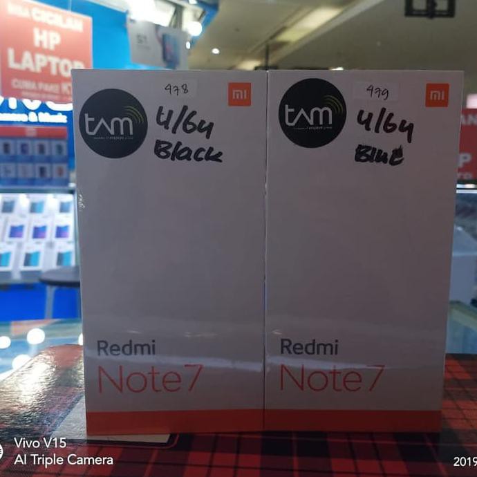TERMURAH REDMI NOTE 7 4/64 - Hitam READY STOCK