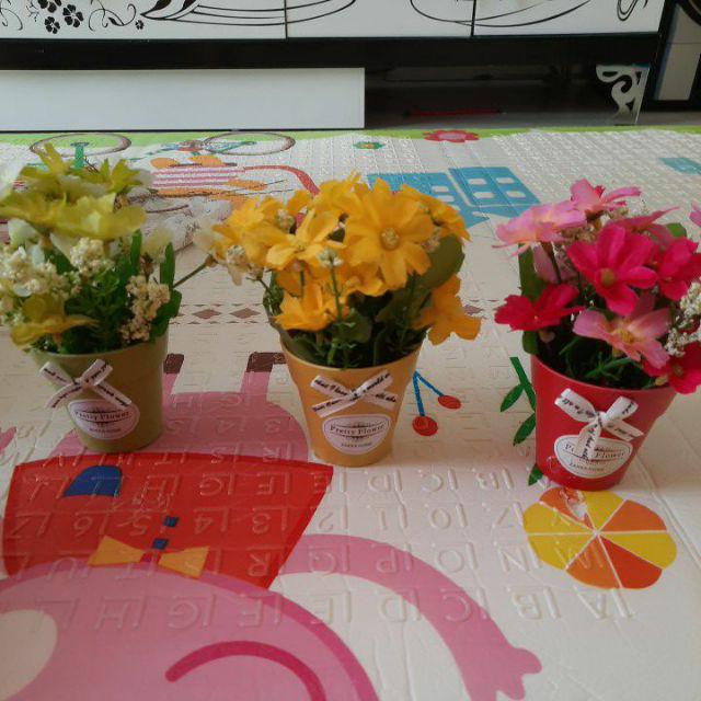 Vas Bunga  Mini Pretty Flower Pot  Bunga  Artificial Pajangan 