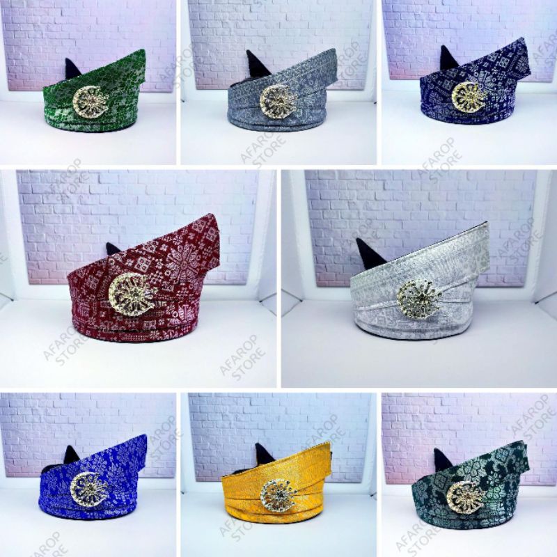 TANJAK/TENGKOLOK/DESTAR ANAK-ANAK ASLI MELAYU FULL SONGKET (UMUR 0-10 tahun) | IKAT KEPALA MELAYU | MODEL TANJAK KREASI JOHOR-RIAU