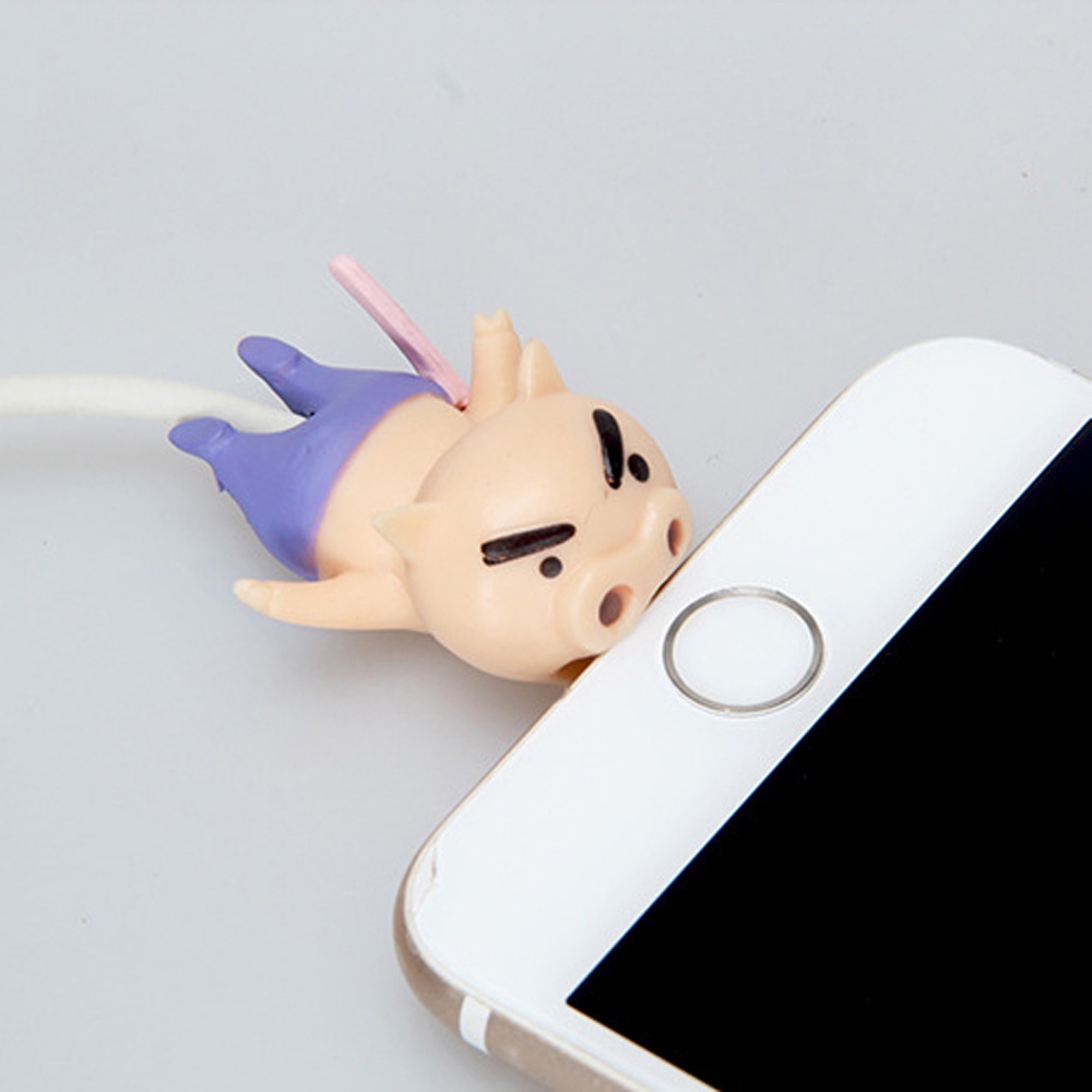 QUINTON Phone Accessory Cable Bite Protector Type C Cable Cable Winder Crayon Shin-chan Earphone Cord Bite Anime Cord Protector Cable Protector Cartoon for iPhone Usb Cable Organizer