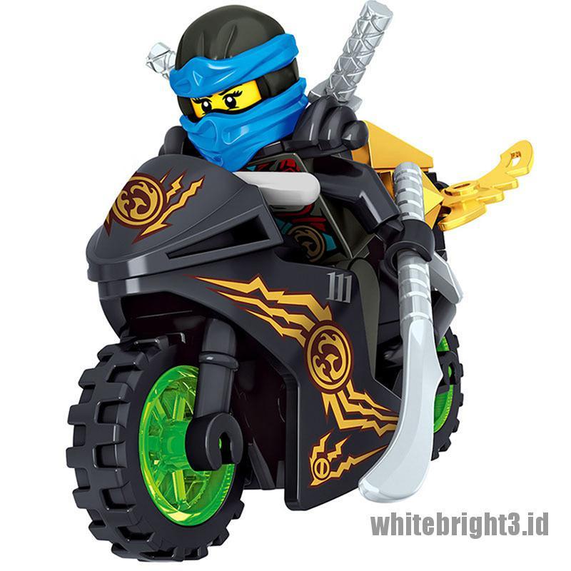 (white3) Mainan Balok Bangun / Susun Model Lego Bentuk Motor Ninjago 8Stk