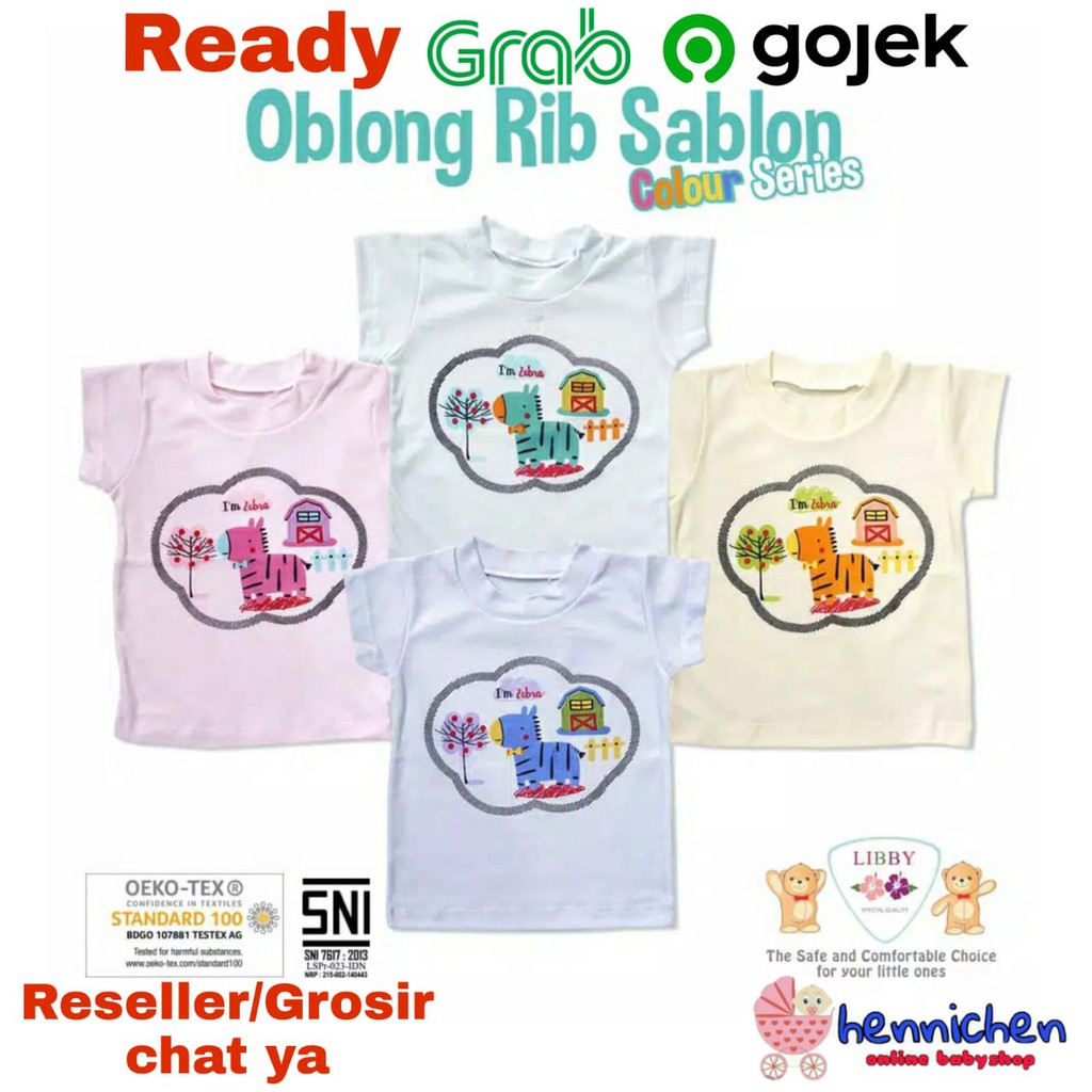 KAOS OBLONG RIB / PRINT PENDEK LIBBY MOTIF ( 1 PCS / 3 PCS )