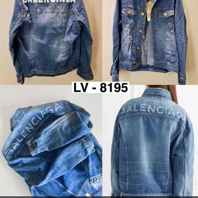 Jaket Jeans Wanita Balenciaga Jacket LV 8195 Denim All Size