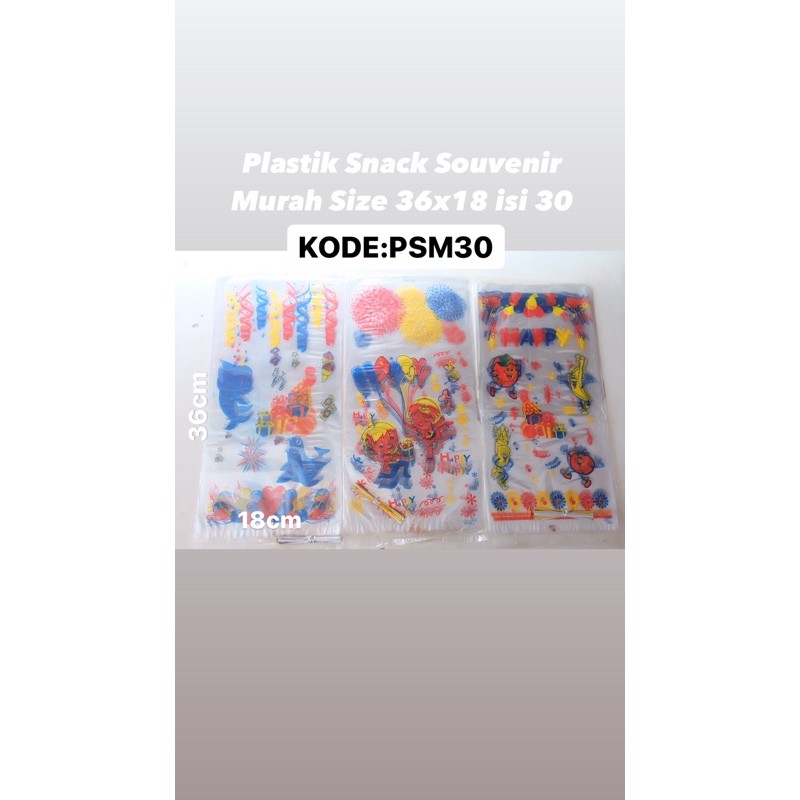 

Plastik Snack Souvenir Ultah Anak Murah size 36x18 isi 30
