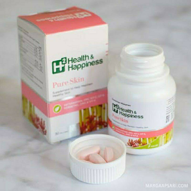 H2 Health & Happiness Fair Skin Pure Skin Cherished Skin BPOM Suplemen Jerawat Flek Keriput Original