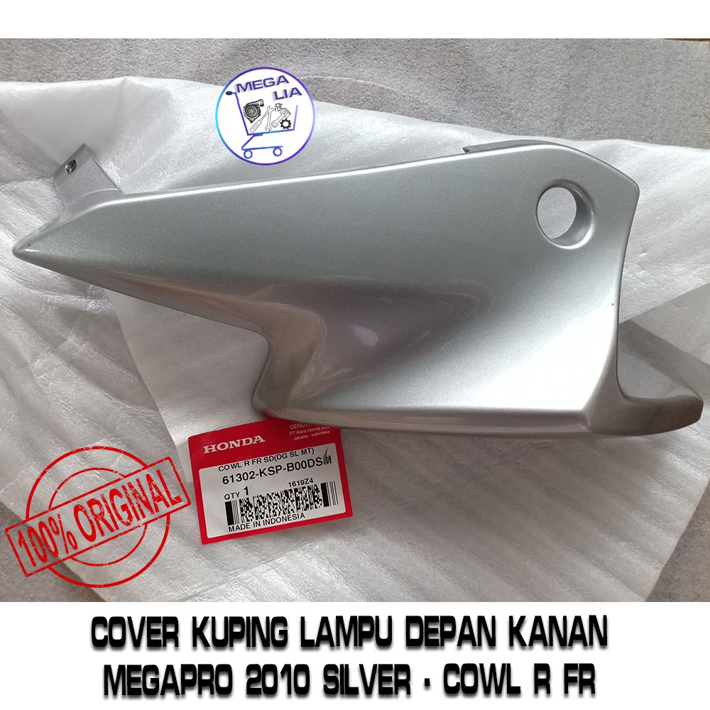Cover Kuping Lampu Depan Kanan Megapro 2010 Silver - Cowl R FR 100% ORI HONDA. 61302-KSP-B00DSM