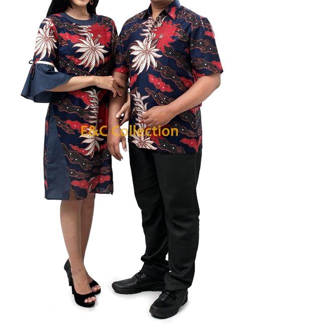 Big Ramadhan Sale | Batik Couple Daun Warna Lengan Terompet –Dress Batik Wanita –Kemeja Batik Pria- S-M-L-XL-2L-3L-4L-5L-[LR36]