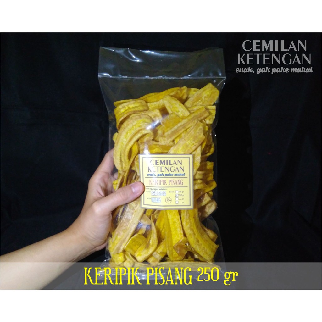 

KRIPIK/KERIPIK PISANG 250 GR/CEMILAN KETENGAN/STIK/STICK