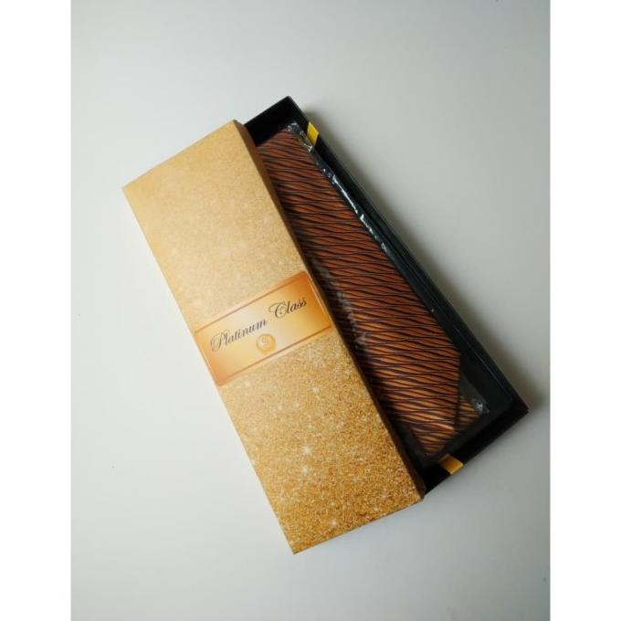 dasi pria import emas gold peacock platinum class