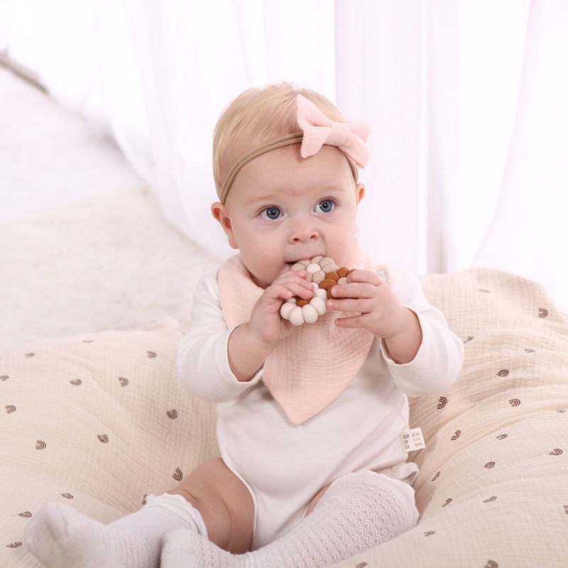 Mary Mainan Teether Bentuk Bunga Bahan Silikon Food Grade Untuk Bayi