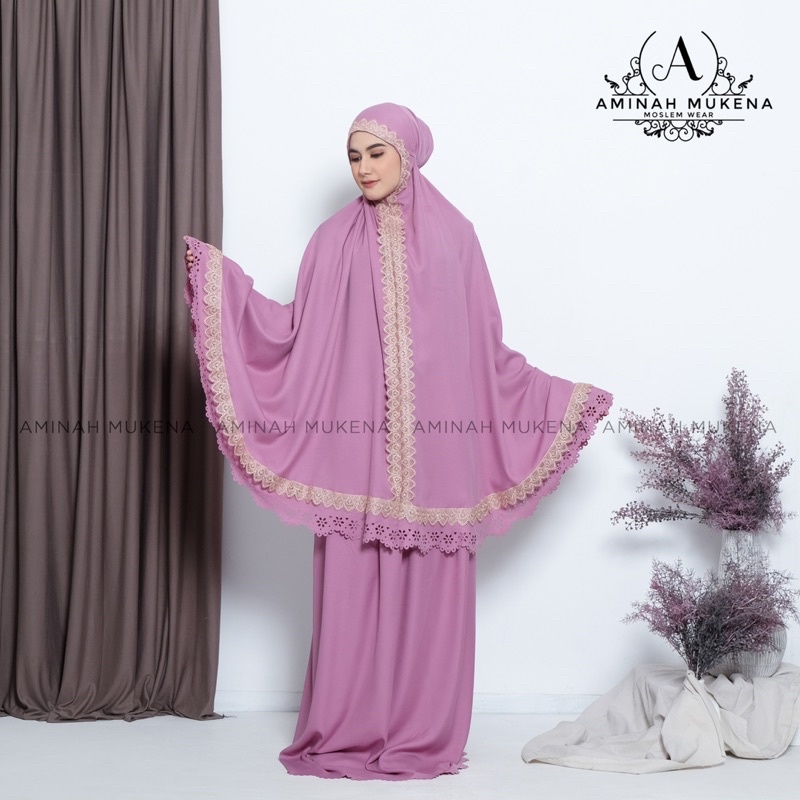 Mukena Dewasa Premium Shakilla Renda Mewah Laser Cut