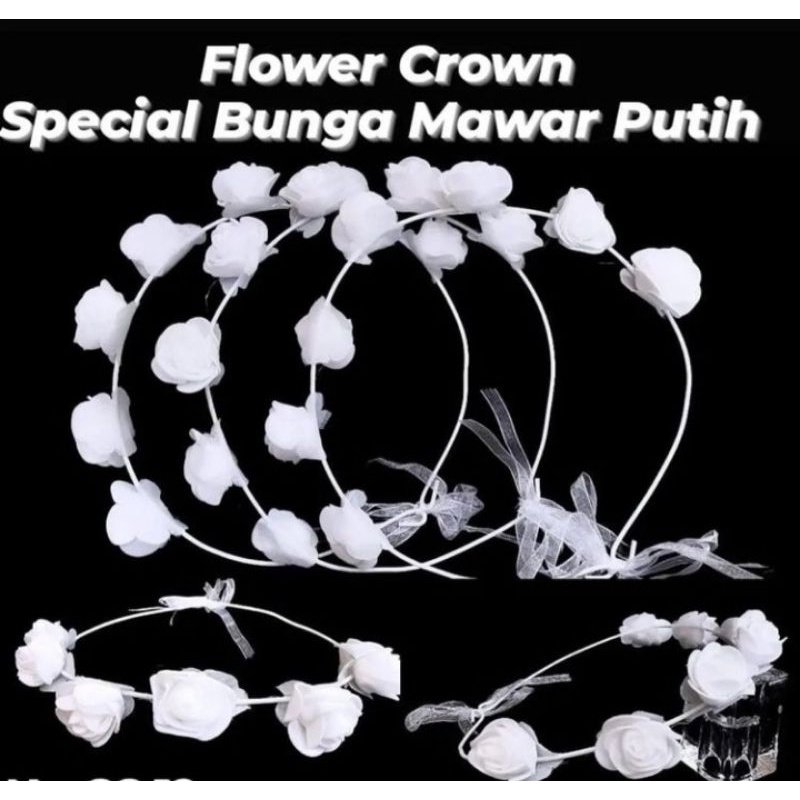 Flower Crown Special Bunga Mawar Putih