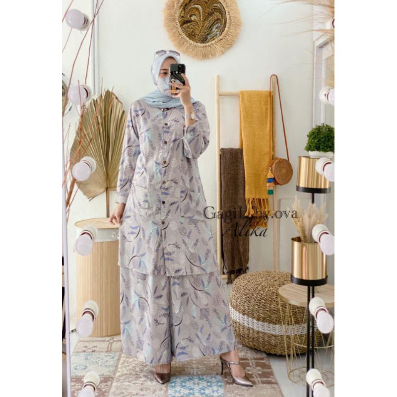 ORIGINAL Stelan Alika Set by Gagil - stelan kulot tunik busui