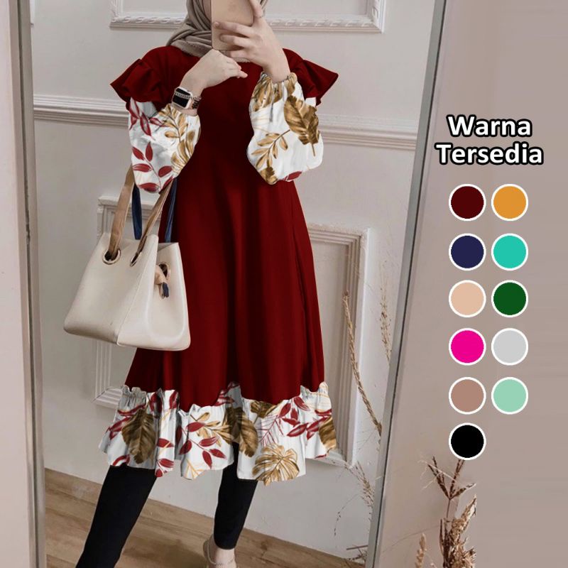 Tunik muslim kekinian, Baju Atasan Wanita, gamisuslim jumbo