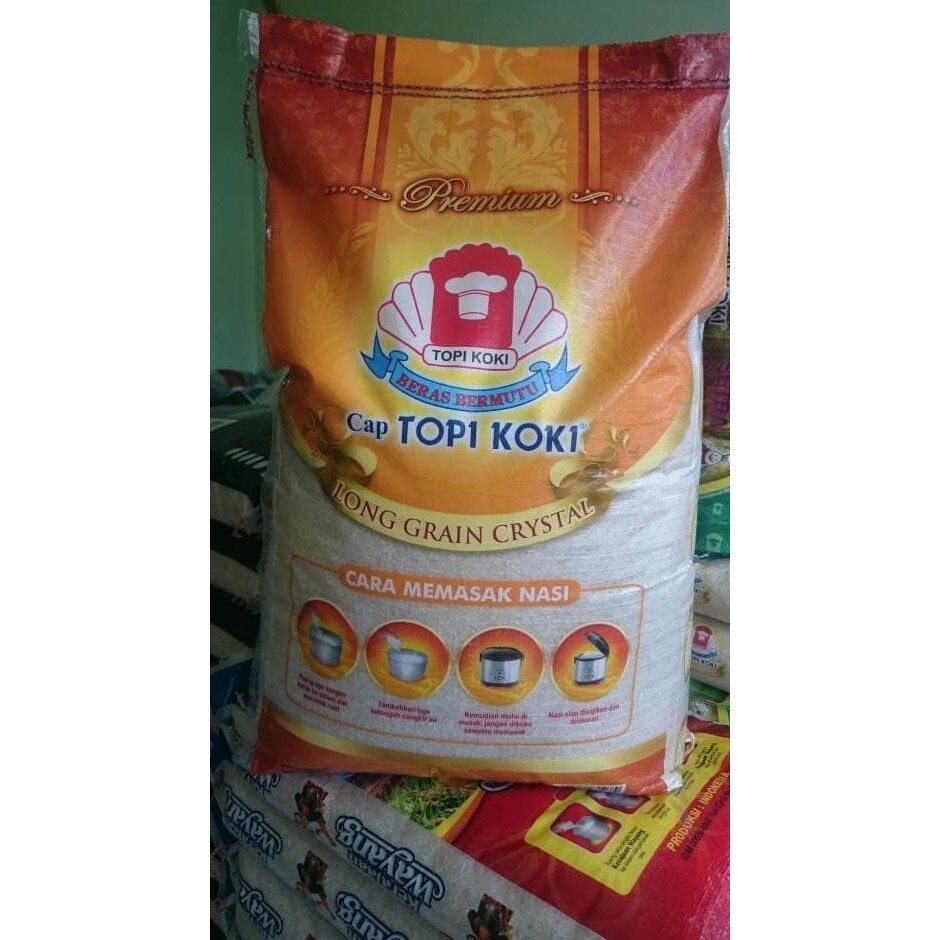 

Harga Promo!!! BERAS TOPI KOKI PREMIUM LONG GRAIN 20KG