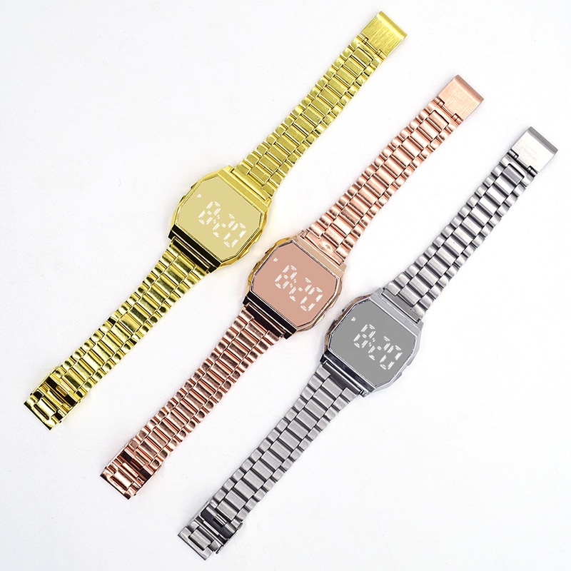 Jam Tangan Touch Screen Waterproof Digital Watch Fashion Stainless Wristwatch