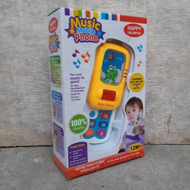 Mainan Music Cellular Phone - Handphone Anak Bayi Edukasi Musik Batre