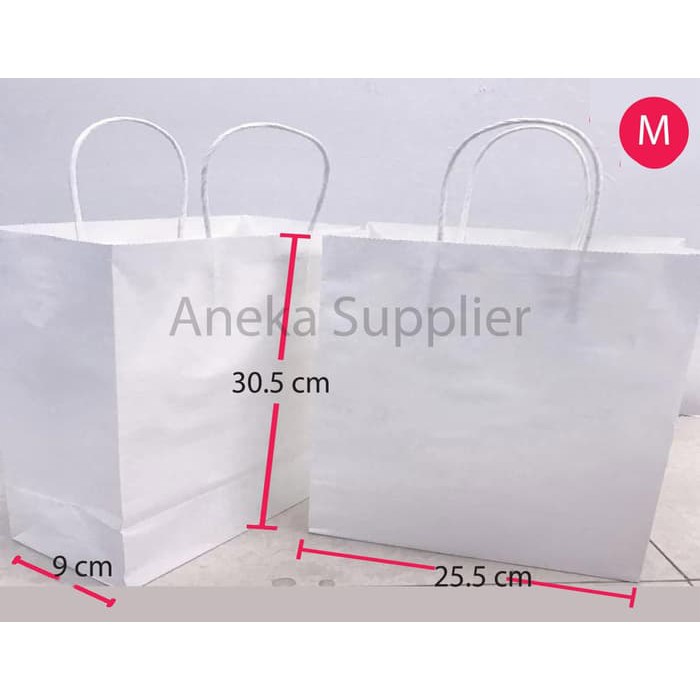 

Paper Bag Putih (White Natural) Go Green - Medium (20 pcs)