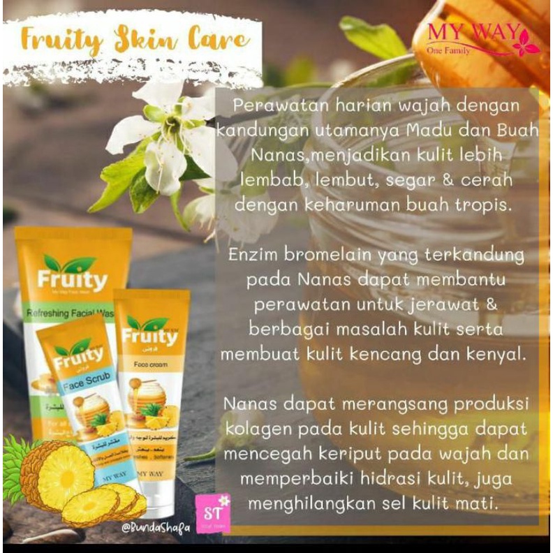 Paket Perawatan Wajah My Way Fruity Feeling Face Scrub Skincare / Whitening Cream / Facial Wash Orig