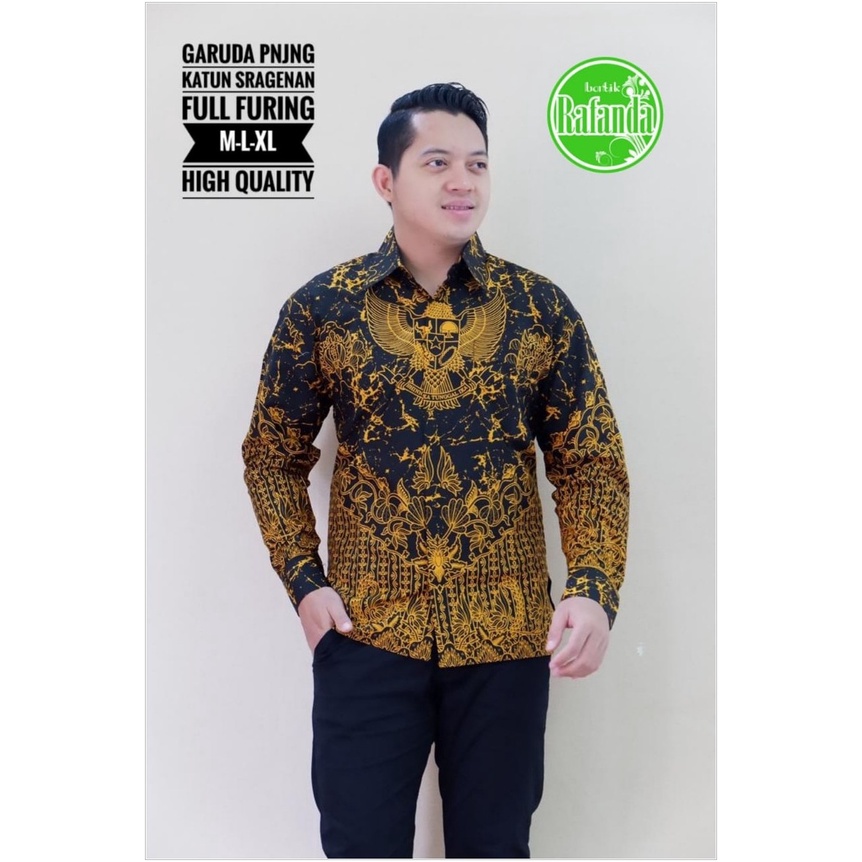DISKON BESAR GARUDA SOGAN KEMEJA BATIK SOLO PRIA LENGAN PANJANG LAPIS FURING ATASAN PREMIUM MODERN K