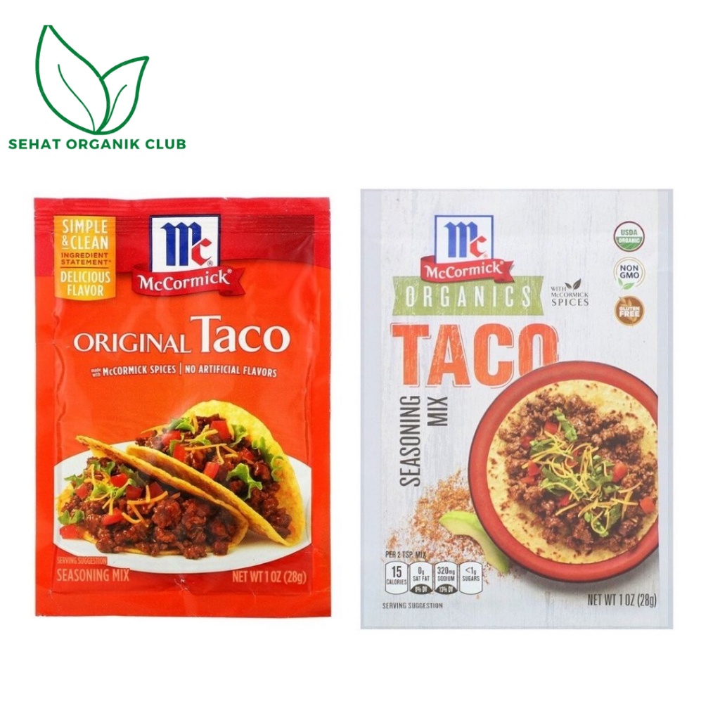 

McCormick Organic Seasoning Mix Taco 28 g ; McCormick Original Taco Seasoning Mix 28 g No MSG No artificial flavor - Mc Cormick Gluten Free