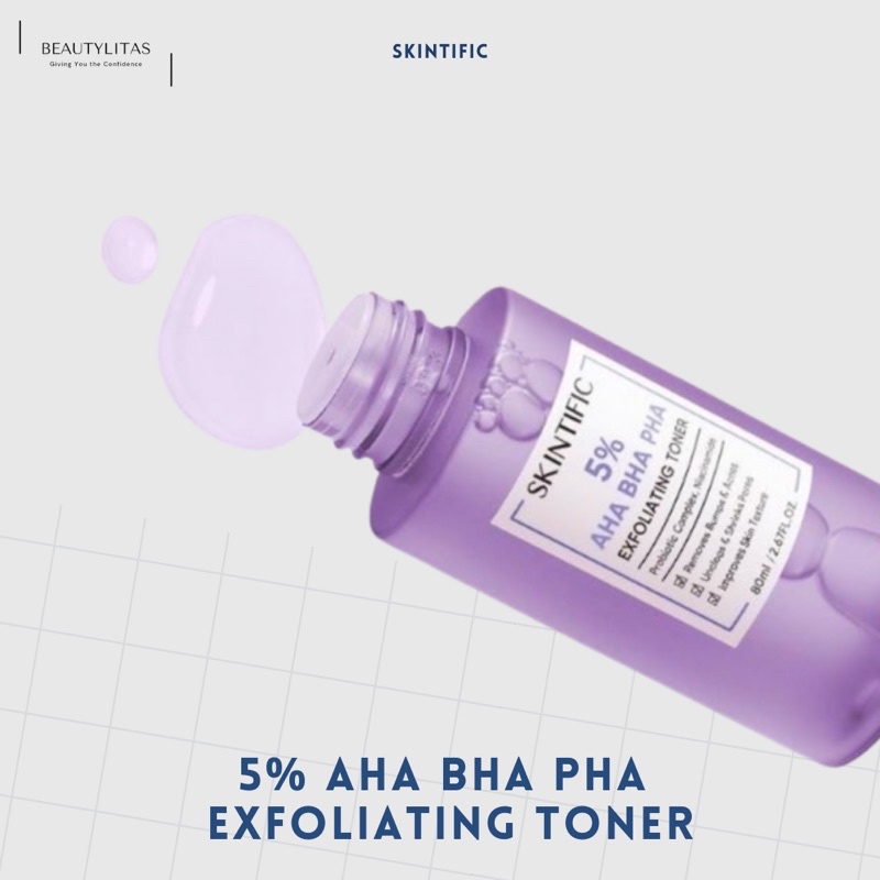 SKINTIFIC - 5% Aha Bha Pha Exfoliating Toner 80ml